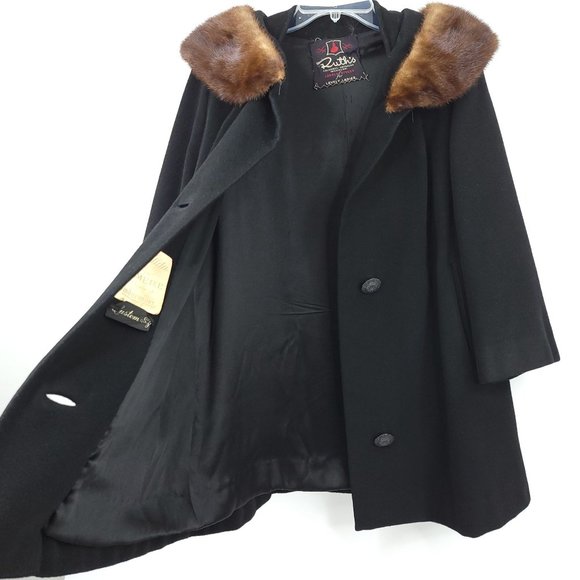 Vintage El Candida Windermere Cashmere Coat Custom Size Fur Collar Retro - Picture 10 of 11